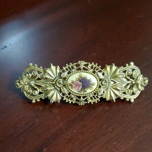 1928 Gold Floral Hair Barrette